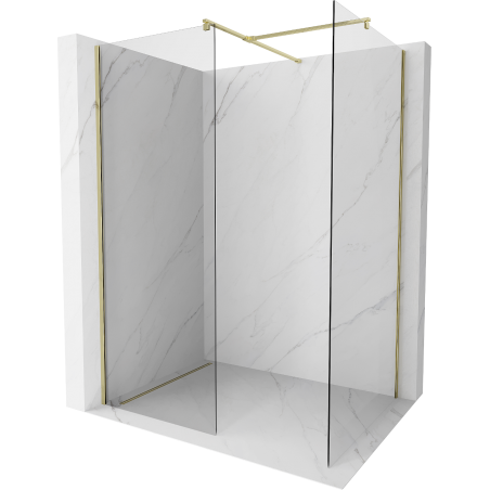 Mexen Kioto Zaslon za tuš Walk-in 130 x 75 cm, prozirna, zlatna - 800-130-202-50-00-075
