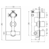 Mexen Cube DR02 recessed bath-shower set with 30 cm rain shower, gold - 77503DR0230-50