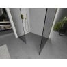 Mexen Kioto pared de ducha Walk-in 140 x 90 cm, transparente, dorada - 800-140-202-50-00-090
