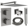 Mexen Cube DR02 built-in shower set with 25 cm overhead shower, graphite - 77502DR0225-66