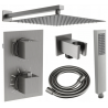 Mexen Cube DR02 Duschset Unterputz mit 25 cm Regenduschkopf, gun gray gebürstet - 77502DR0225-66