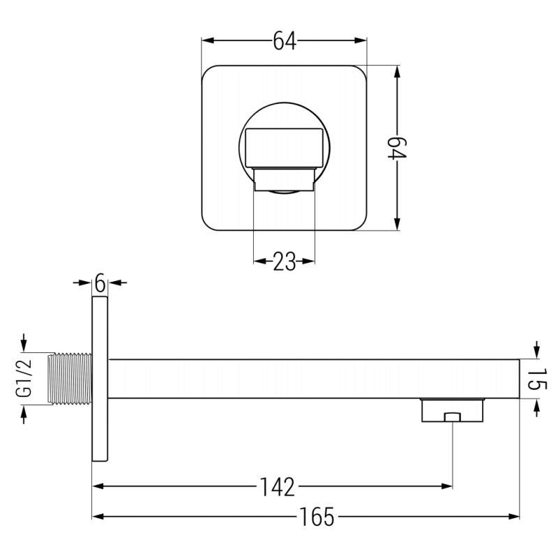 Mexen Cube DR02 iebūvētā vannas un dušas komplekts ar dušas galvu 25 cm, gun gray matēts - 77503DR0225-66