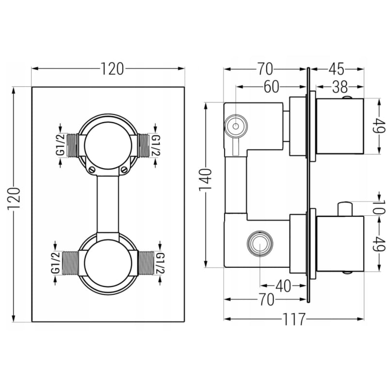 Mexen Cube DR02 sisseehitatud vihmaduššikomplekt 25 cm vihmaduššiga, kuld - 77502DR0225-50