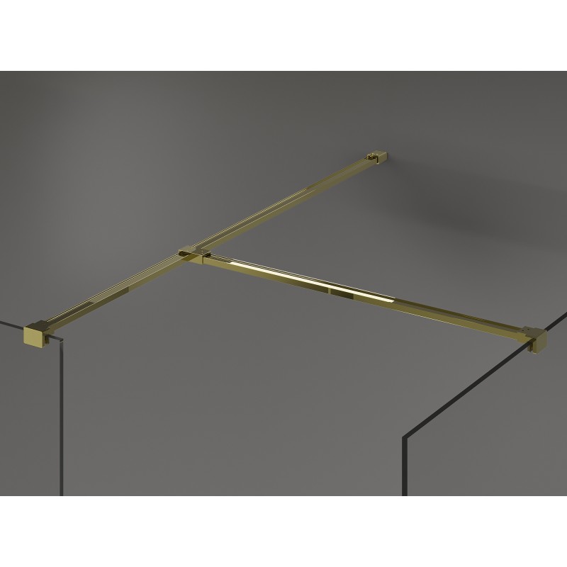 Mexen Kioto tuš stena Walk-in 170 x 75 cm, prozorna, zlata - 800-170-202-50-00-075