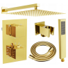 Mexen Cube DR02 inbouwdoucheset met regendouche 25 cm, goud - 77502DR0225-50
