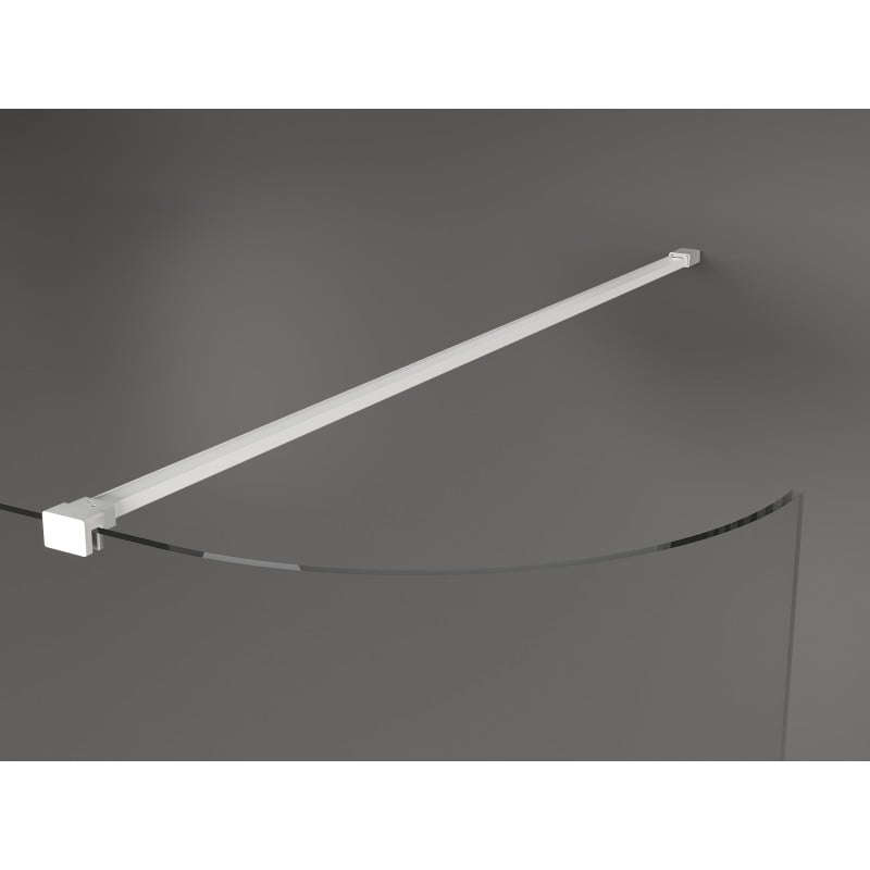 Mexen Kioto-R parede de duche arredondada Walk in 150 x 200 cm, transparente 8 mm, branca - 800-150-101-20-06