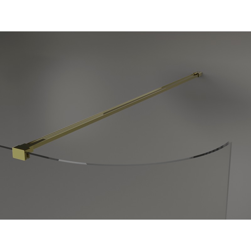 Mexen Kioto-R Abgerundete Duschwand Walk-in 120 x 200 cm, transparent 8 mm, gold - 800-120-101-50-06