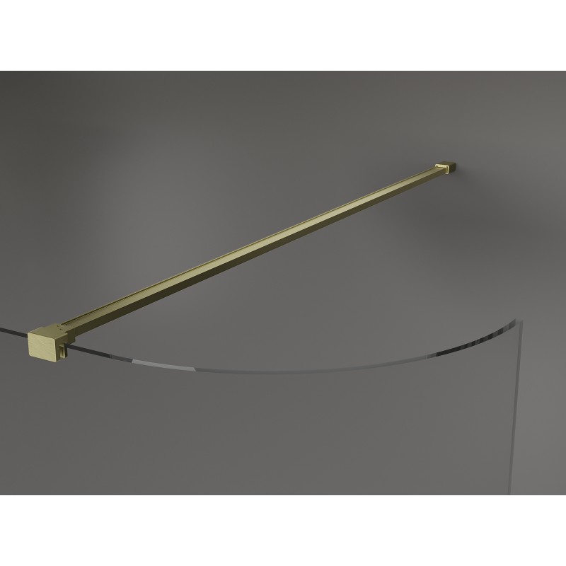 Mexen Kioto-R panel de ducha curvado Walk-in 90 x 200 cm, transparente 8 mm, oro cepillado - 800-090-101-55-06