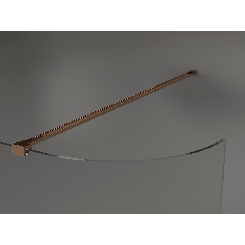 Mexen Kioto-R ścianka prysznicowa zaokrąglona Walk-in 80 x 200 cm, transparent 8 mm, różowe złoto - 800-080-101-60-06