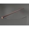 Mexen Kioto-R kaarev dušisein Walk-in 150 x 200 cm, läbipaistev 8 mm, harjatud vask - 800-150-101-65-06