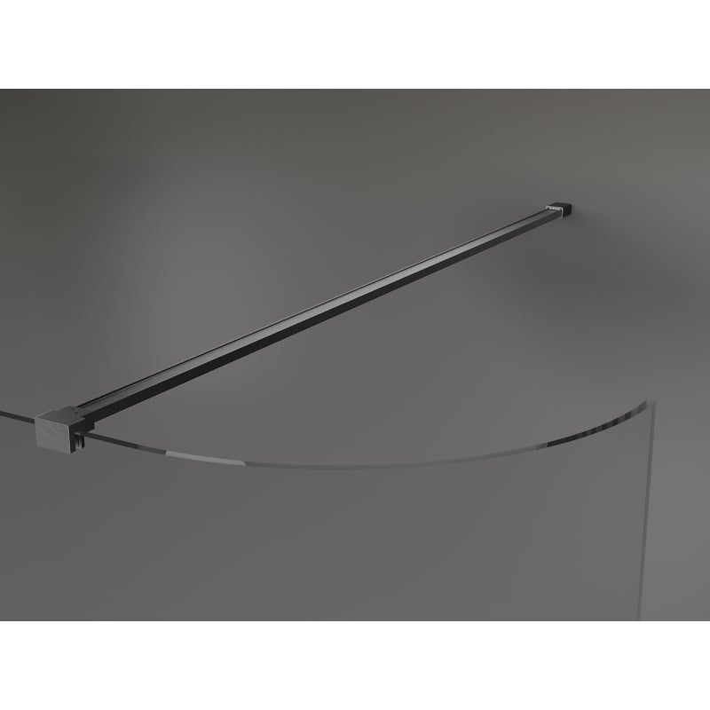 Mexen Kioto-R curved Walk-in shower wall 140 x 200 cm, transparent 8 mm, brushed gun gray - 800-140-101-66-06