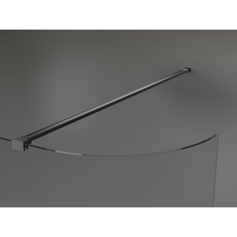 Mexen Kioto-R kaarjas dušisein Walk-in 140 x 200 cm, läbipaistev 8 mm, harjatud gun gray - 800-140-101-66-06