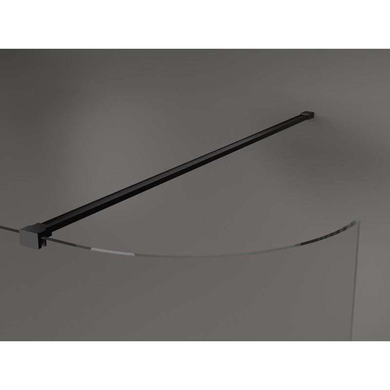 Mexen Kioto-R ścianka prysznicowa zaokrąglona Walk-in 100 x 200 cm, transparent 8 mm, czarna - 800-100-101-70-06