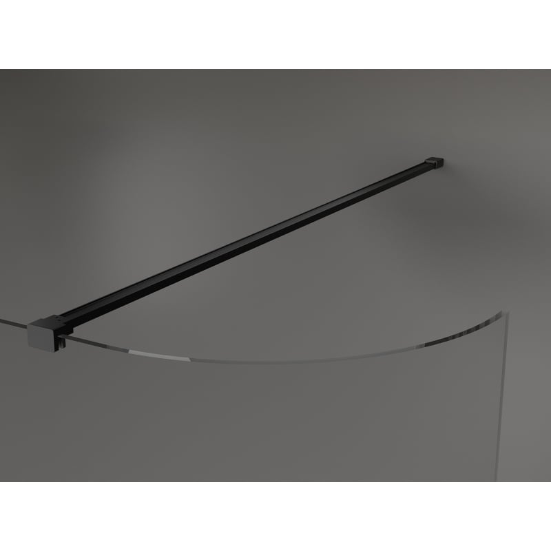 Mexen Kioto-R kaardus Walk-in dušisein 140 x 200 cm, läbipaistev 8 mm, must - 800-140-101-70-06