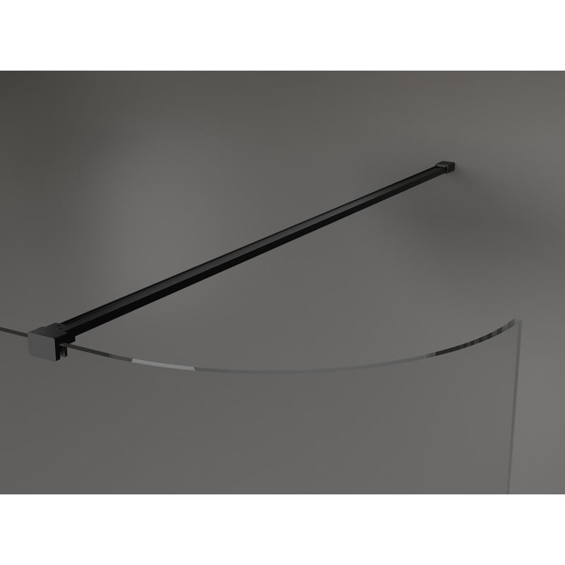 Mexen Kioto-R ścianka prysznicowa zaokrąglona Walk-in 140 x 200 cm, transparent 8 mm, czarna - 800-140-101-70-06
