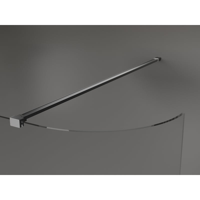 Mexen Kioto-R rounded walk-in shower wall 160 x 200 cm, transparent 8 mm, gun metal - 800-160-101-95-06