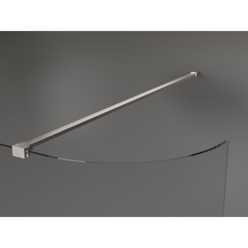 Mexen Kioto-R afgeronde douchewand Walk-in 90 x 200 cm, transparant 8 mm, geborsteld nikkel - 800-090-101-97-06