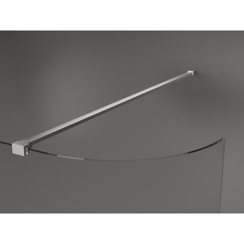 Mexen Kioto-R Rounded Walk-in Shower Wall 130 x 200 cm, Transparent 8 mm, Brushed Nickel - 800-130-101-97-06