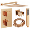 Mexen Cube DR02 zestaw prysznicowy podtynkowy z deszczownica 25 cm, różowe złoto - 77502DR0225-60