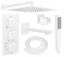 Mexen Cube DR02 inbyggd badkar- och duschset med 30 cm regndusch, vit - 77503DR0230-20