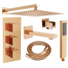 Mexen Cube DR02 inbouw bad-doucheset met 30 cm regendouche, roze goud - 77503DR0230-60