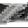 Mexen Kioto Duschwand Walk-in 80 x 80 cm, schwarzer Rahmen, gebürstetes Gun Gray - 800-080-202-66-70-080