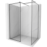 Mexen Kioto Duschwand Walk-in 100 x 80 cm, schwarzer Rahmen, gun gray gebürstet - 800-100-202-66-70-080