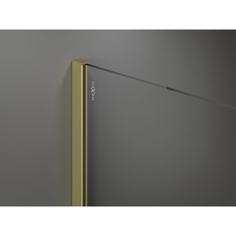 Mexen Kioto Stijenka za tuš Walk-in 105 x 100 cm, prozirna, zlatna četkana - 800-105-202-55-00-100