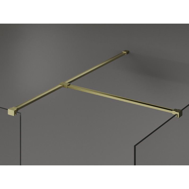 Mexen Kioto Tus paravan Walk-in 130 x 95 cm, proziran, zlatni brušeni - 800-130-202-55-00-095