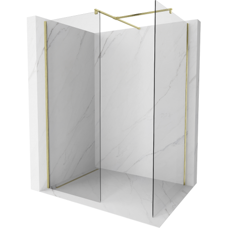 Mexen Kioto paroi de douche Walk-in 135 x 90 cm, transparent, or brossé - 800-135-202-55-00-090