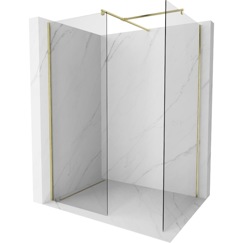Mexen Kioto dušisein Walk-in 140 x 100 cm, läbipaistev, kuldne harjatud - 800-140-202-55-00-100