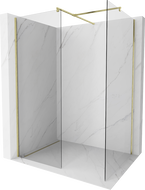 Mexen Kioto dušas siena Walk-in 180 x 85 cm, caurspīdīga, zelta matēta - 800-180-202-55-00-085