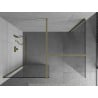 Mexen Kioto Walk-in Shower Wall 180 x 105 cm, Transparent, Brushed Gold - 800-180-202-55-00-105