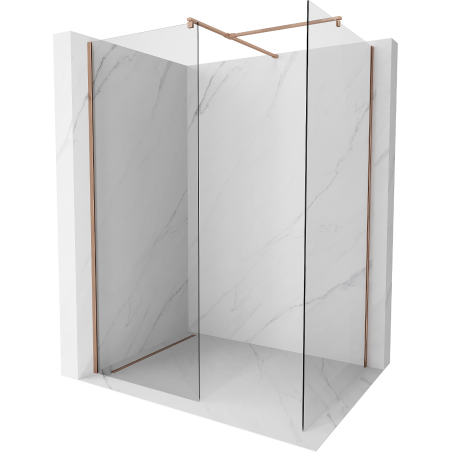 Mexen Kioto Tuš pregrada Walk-in 100 x 90 cm, prozirna, ružičasto zlato - 800-100-202-60-00-090