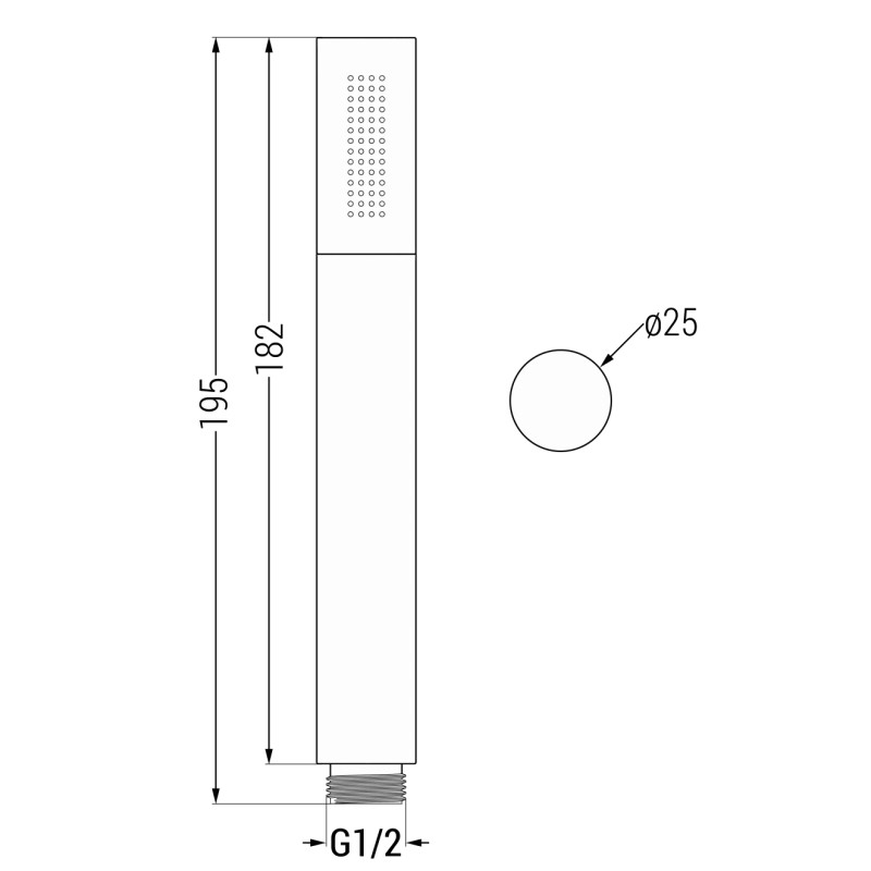 Mexen R-70 Einzelfunktionale Duschhandbrause, gebürstetes Gun Gray - 79570-66