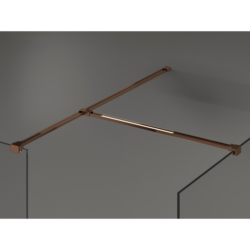 Mexen Kioto Staklena stijena za tuširanje Walk-in 125 x 110 cm, prozirno, ružičasto zlato - 800-125-202-60-00-110