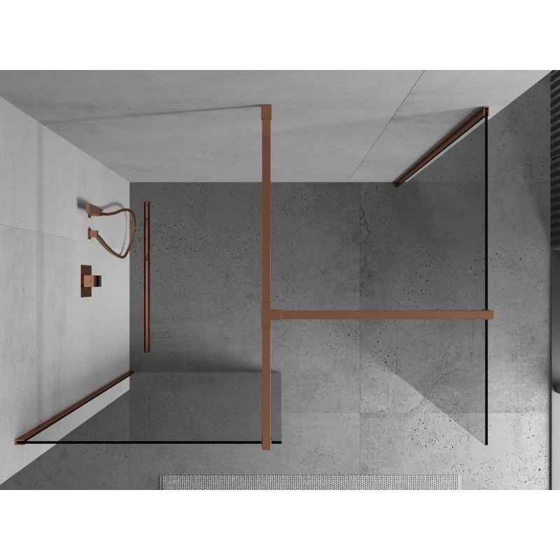 Mexen Kioto dušisein Walk-in 160 x 120 cm, läbipaistev, roosa kuld - 800-160-202-60-00-120