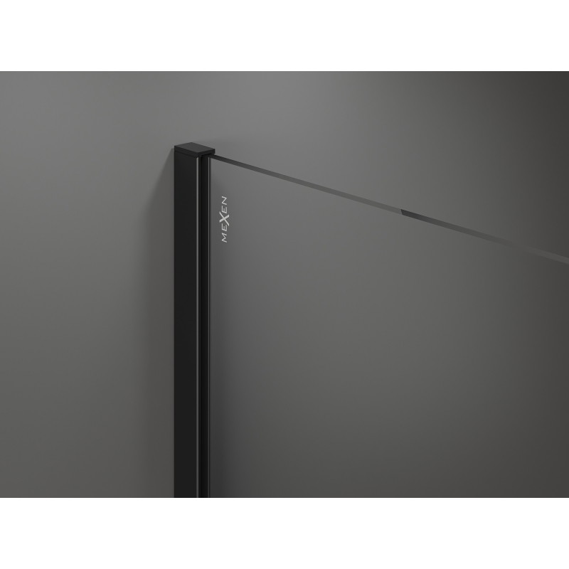 Mexen Kioto dušisein Walk-in 105 x 90 cm, läbipaistev, must - 800-105-202-70-00-090