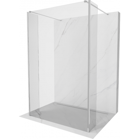 Mexen Kioto Freestanding Shower Wall 155 x 30 x 30 cm, transparent, chrome - 800-155-030-222-01-00-030