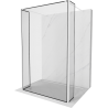 Mexen Kioto vrijstaande douchewand 100 x 30 x 30 cm, zwart frame, wit - 800-100-030-222-20-70-030