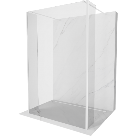 Mexen Kioto ścianka prysznicowa wolnostojąca 90 x 30 x 30 cm, transparent, biała - 800-090-030-222-20-00-030