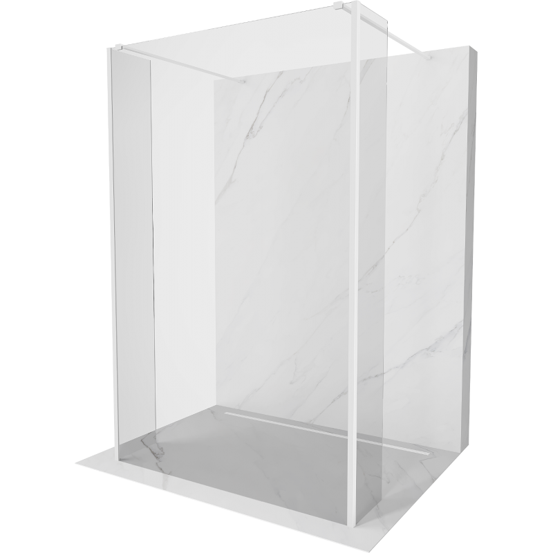 Mexen Kioto parede de duche autoportante 115 x 30 x 30 cm, transparente, branca - 800-115-030-222-20-00-030