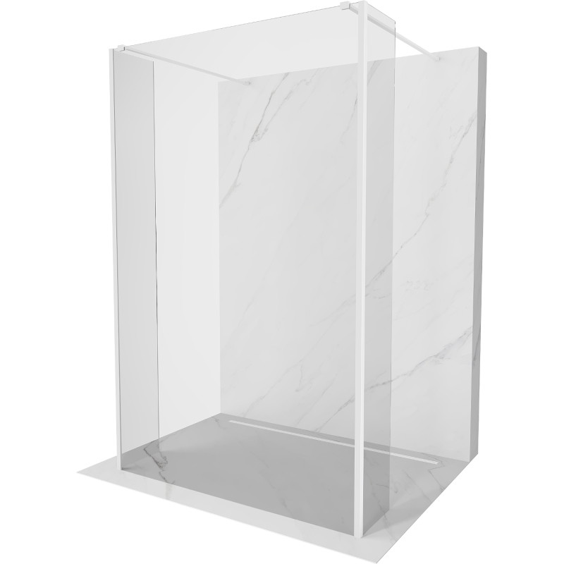 Mexen Kioto ścianka prysznicowa wolnostojąca 115 x 30 x 30 cm, transparent, biała - 800-115-030-222-20-00-030