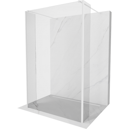 Mexen Kioto free-standing shower wall 110 x 30 x 30 cm, transparent, white - 800-110-030-222-20-00-030
