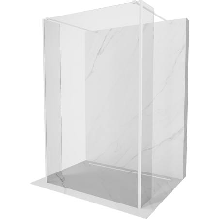 Mexen Kioto ścianka prysznicowa wolnostojąca 135 x 30 x 30 cm, transparent, biała - 800-135-030-222-20-00-030