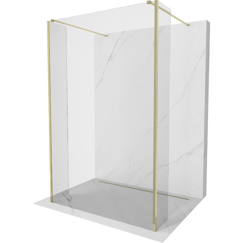 Mexen Kioto ścianka prysznicowa wolnostojąca 145 x 30 x 30 cm, transparent, złota - 800-145-030-222-50-00-030