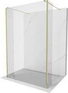 Mexen Kioto ścianka prysznicowa wolnostojąca 145 x 30 x 30 cm, transparent, złota - 800-145-030-222-50-00-030