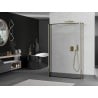 Mexen Kioto freestanding shower wall 160 x 30 x 30 cm, black frame, gold - 800-160-030-222-50-70-030