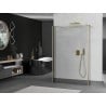 Mexen Kioto freestanding shower wall 95 x 30 x 30 cm, transparent, brushed gold - 800-095-030-222-55-00-030
