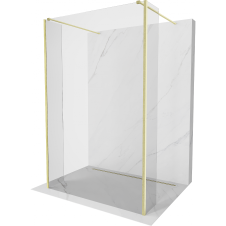Mexen Kioto ścianka prysznicowa wolnostojąca 115 x 30 x 30 cm, transparent, złota szczotkowana - 800-115-030-222-55-00-030